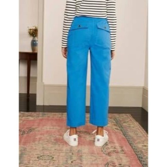 Boden Beaufort Button Fly Pants in Bold Blue Womens 14R - Picture 4 of 13